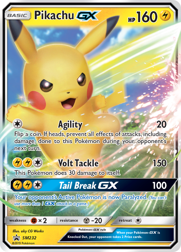 Sun & Moon Promo Pikachu GX #232
